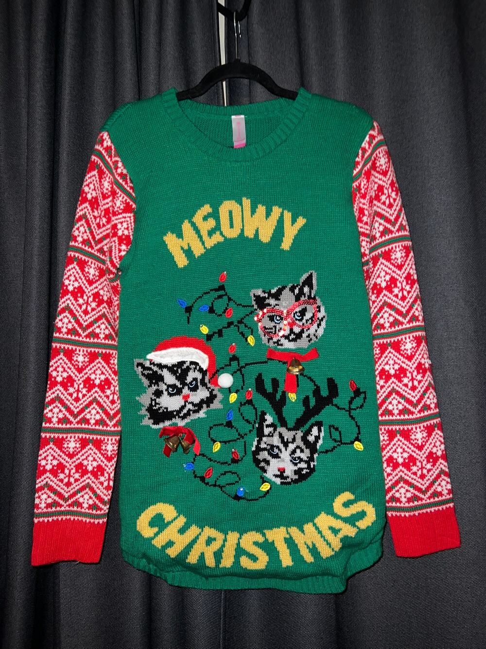 Ugly Christmas Sweater Xmas Size XL Cat